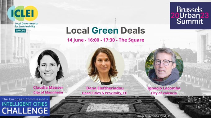 Attending the #BrusselsUrbanSummit @BUS_2023? 

Join us on 14 June at 16:00 for discussing the 🇪🇺#GreenDeal🌱 from a #city perspective, developing #fair frameworks, & mobilising #local #communities 🤝 for the #greentransition!👇💡👇