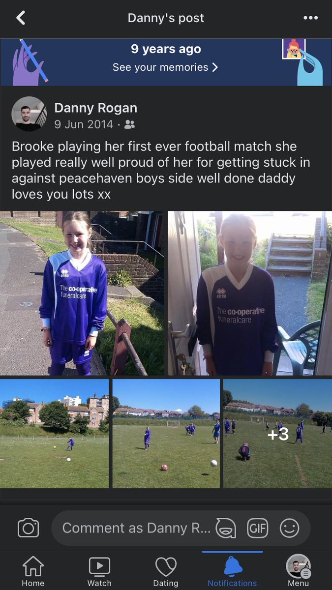 Come up on my fb memory wow 9 years ago you first started playing @brookenicroganx been a great journey since playing for lewes u16s,u18s/d’s, Brighton school girls captain u15s, u16s Sussex u16s, bhasvic college vice captain, saltdean and Hastings woman ❤️⚽️
