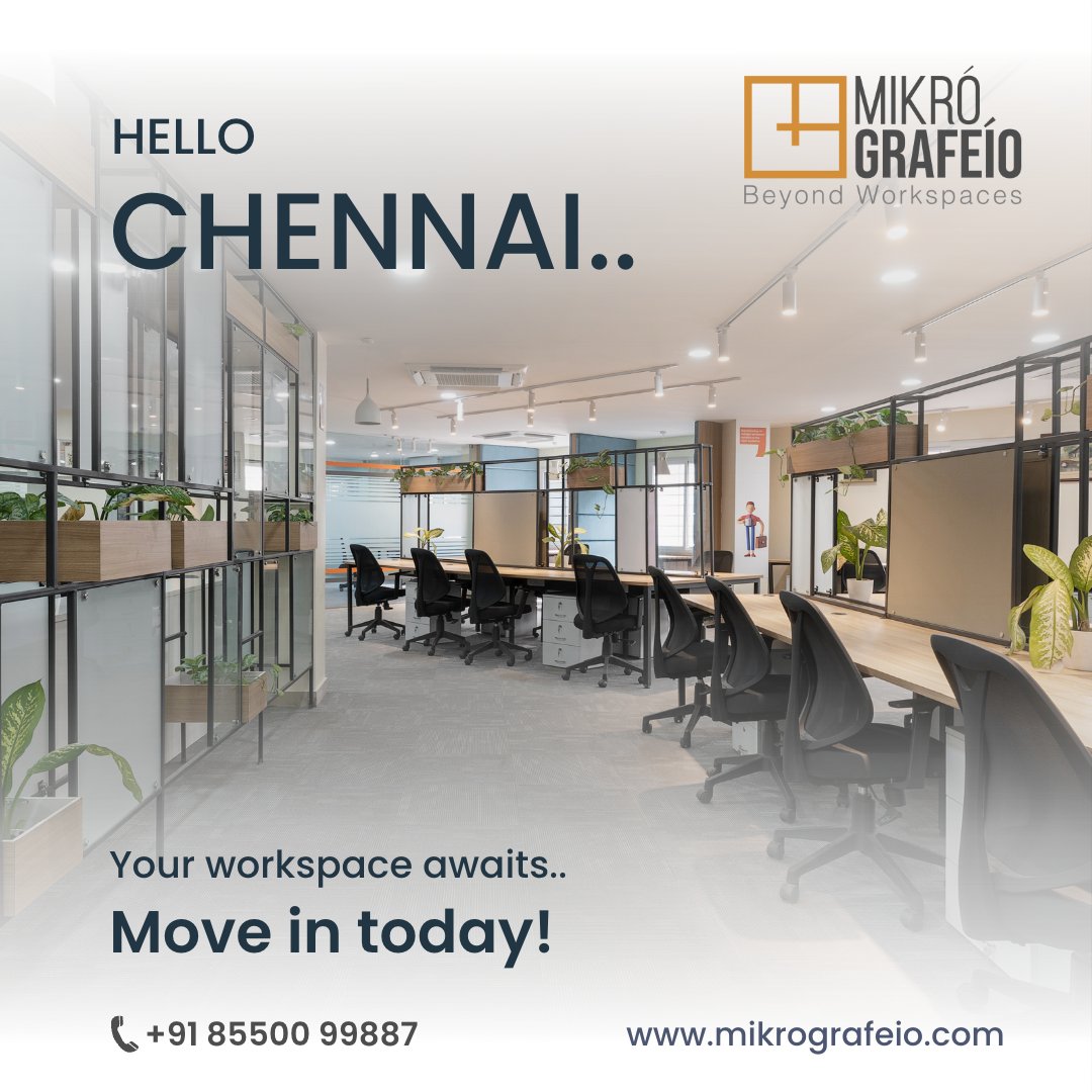 MikroGrafeio's tweet image. Our #premiumworkspaces in Royapettah, #Chennaihave been designed for professionals seeking a truly exceptional work experience. 

To know more about these #officespaces, reach out to us today! 

#workspaces #workspacesolutions #India