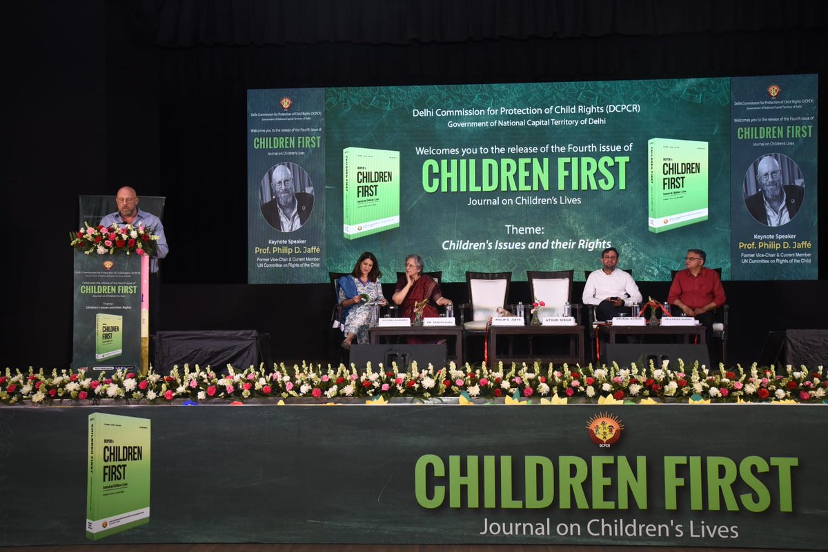 DCPCR's tweet photo. While releasing the 4th issue of @DCPCR led #ChildrenFirstJournal,
Prof. @lexpsy appreciated the journal for its quality-driven production and spoke to the audience about the role of educators in enhancing the support system for adolescents in the Indian setting 🧵6/n https://t.co/yhSb25d2DL