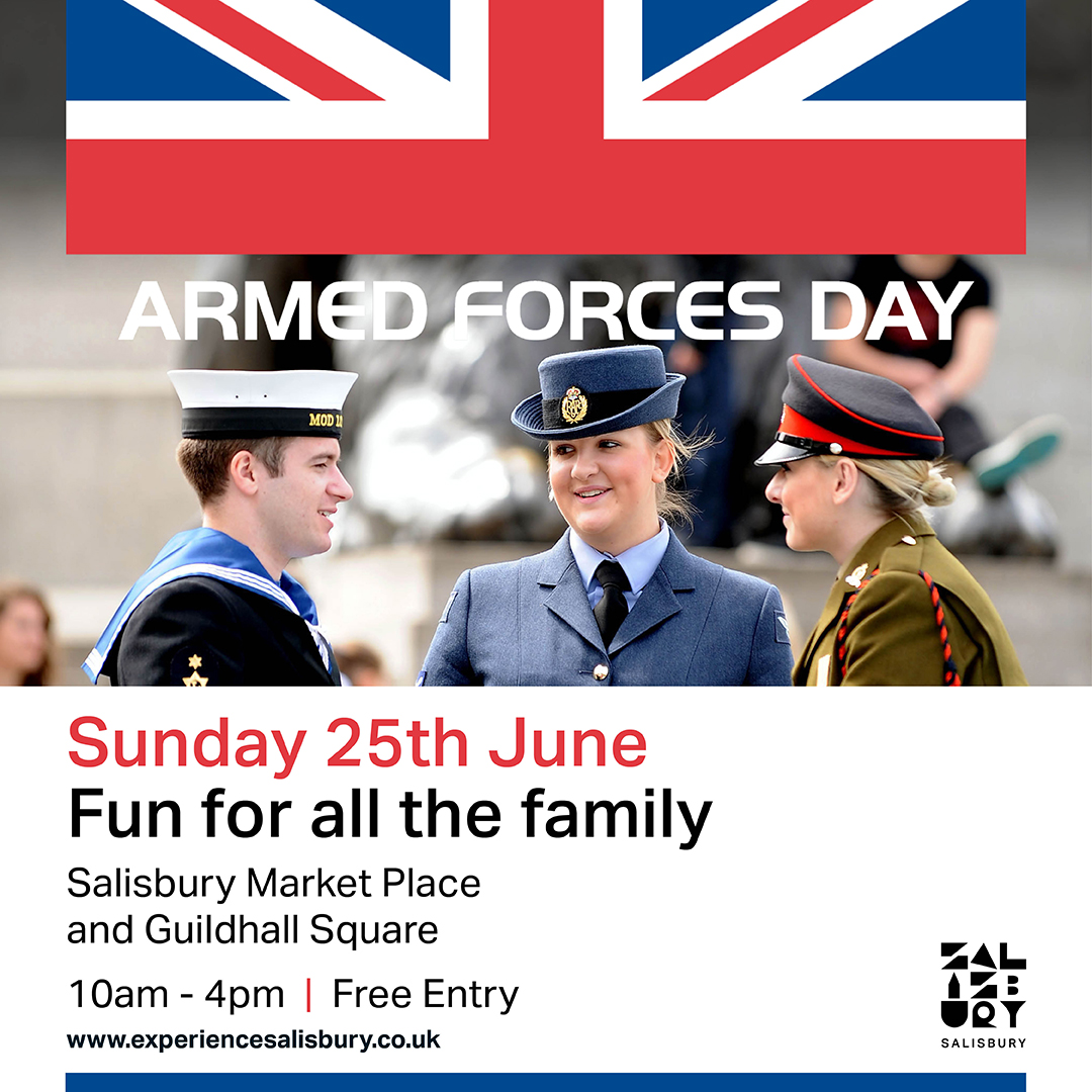 Join us for Armed Forces Day on Sunday 25 June and show your support for the Armed Forces! 🇬🇧

With military displays, charities, activities, a climbing wall, live music and more, there will be something for everyone in Salisbury Market Place.