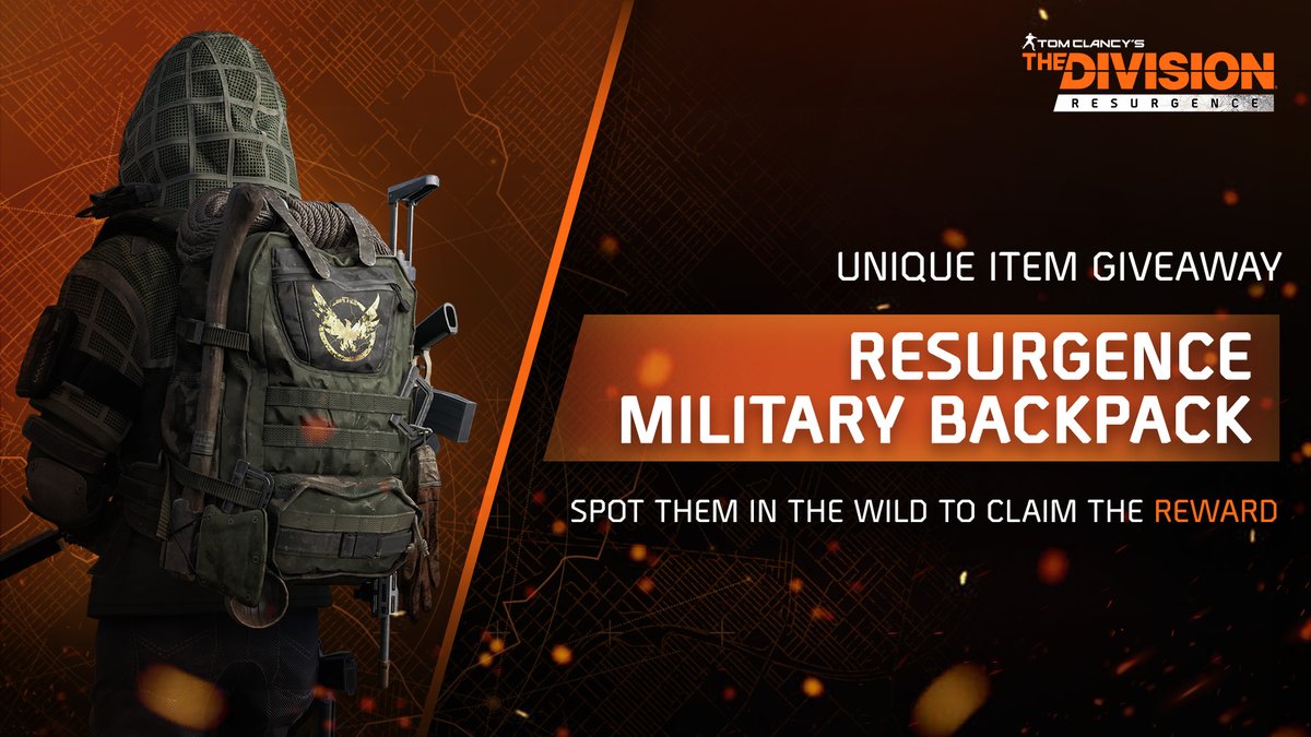 TheDivMobile's tweet image. Following tomorrow's Ubisoft Forward live stream, some special partners will have a unique reward for you!
Over the next few days keep your eyes peeled on #TheDivisionResurgence to claim this exclusive backpack 🎒