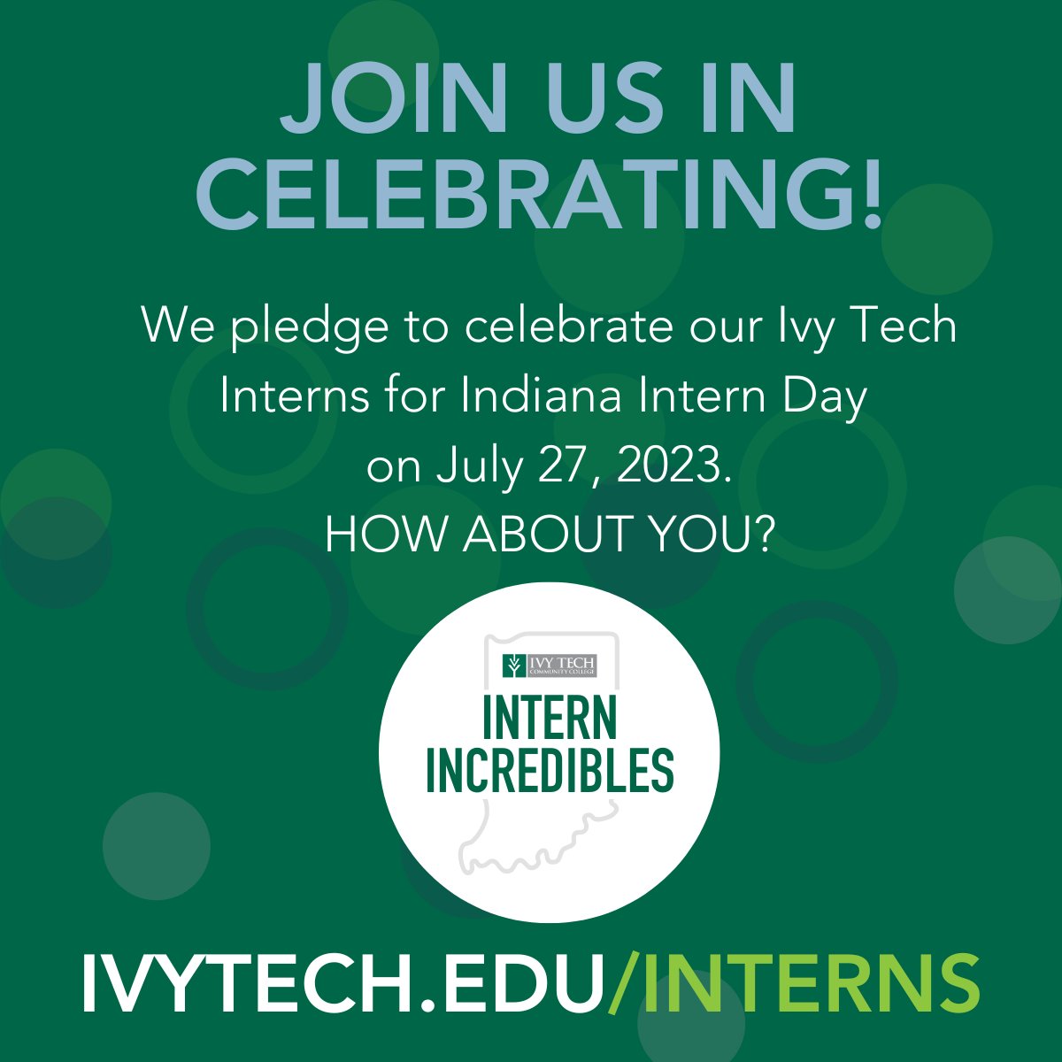 We value our #IvyTechInternIncredible students completing internships, so we commit to recognizing them on Indiana Intern Day! Join us in celebrating #INinternday with our Ivy+ Career Link Team.