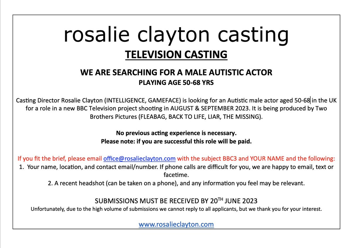 Please retweet and share. I would like to reach as many people that may be interested as possible <a href="/CarlyJonesMBE/">Dr Carly Jones MBE h(DS)c</a> @HijinxTheatre @HijinxActors <a href="/LouiseVisABLE/">VisABLE People</a> <a href="/AutismPlusUK/">AutismPlusUK</a> <a href="/Autism/">National Autistic Society</a> <a href="/autismuk/">Autism UK</a> <a href="/LivingAutismuk/">Living Autism</a> <a href="/Autism_Alliance/">Autism Alliance UK</a> <a href="/mencap_charity/">Mencap</a> <a href="/AutismAwareUK/">Autism Aware UK</a> <a href="/BeyondAutismUK/">BeyondAutism</a> @AutisticUK