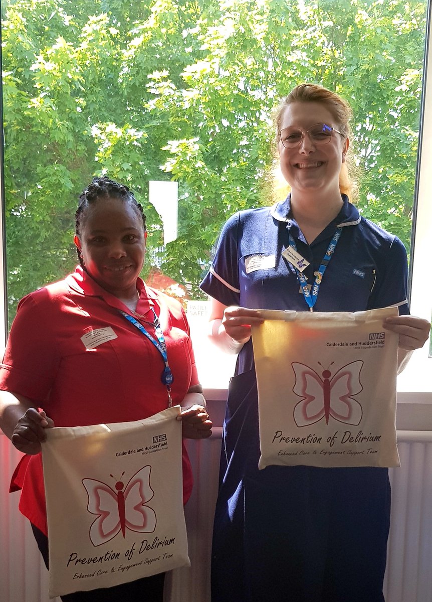 EnhanceCareCHFT's tweet photo. Our lovely Enhanced Care Support Worker, Tracey and our new Practitioner for Enhanced Care, Kate are showcasing our resource bags which are filled with patient resources for when we provide one to one care @CHFTNHS #NHS #patients https://t.co/LrfAXyzfzs
