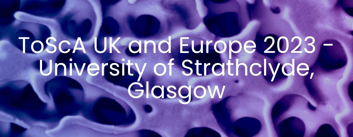 Abstract submission is open for ToScA UK &amp; Europe 2023 at the University of Strathclyde, Glasgow 6-8th Sep.
Come join us and the welcoming tomography community and tell us about your imaging science, cool applications, or new methods.
toscainternational.org/2023-strath/we…