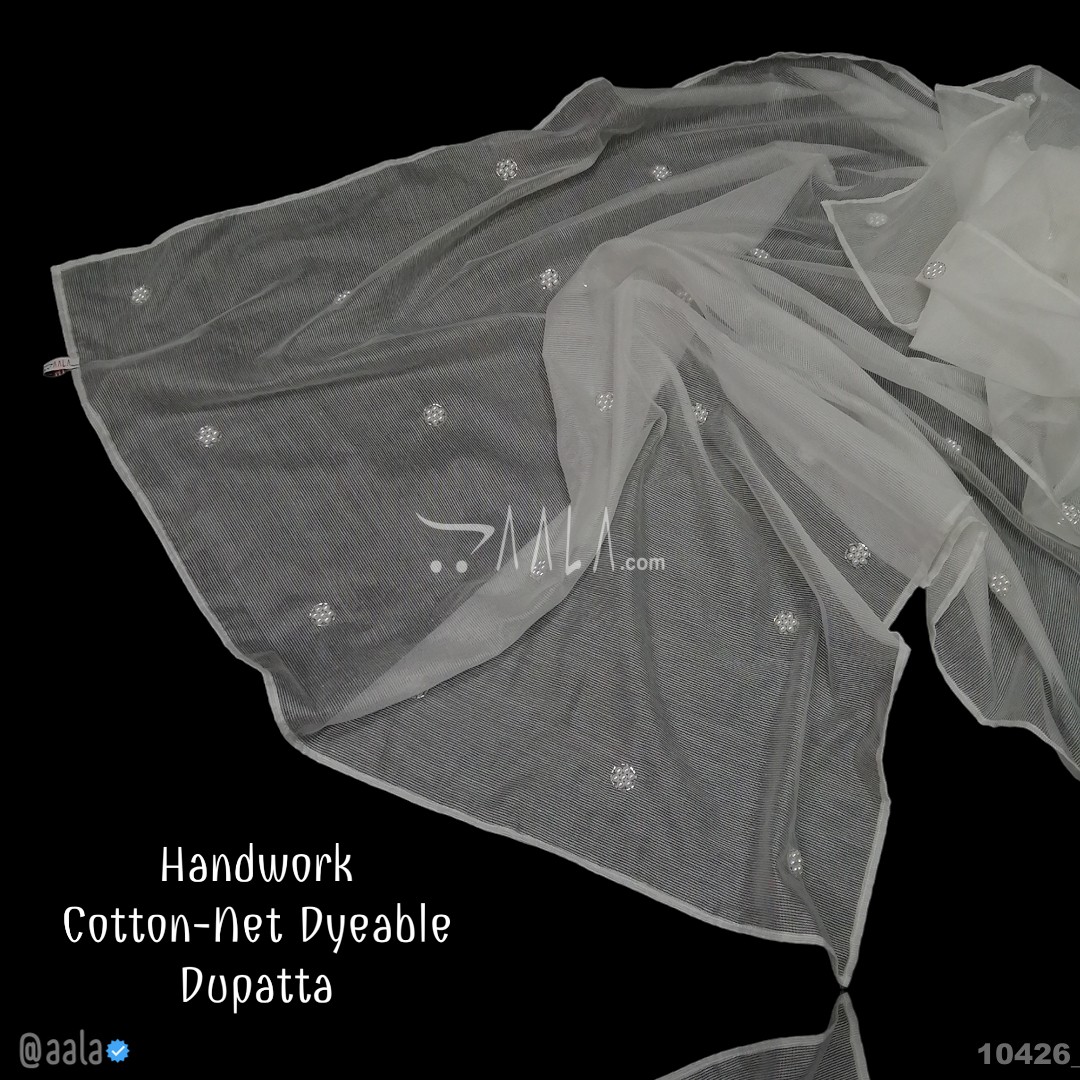 Handwork Dyeable Cotton-Net Dupattas at aala.com #aala #onlinefabrics #fashionfabrics #fashiondesigners #handwork #dyeable #cotton #net #dupattastyle #loveaala #aala.com #fashionbloggers Buy Online at aala.com/p/10426