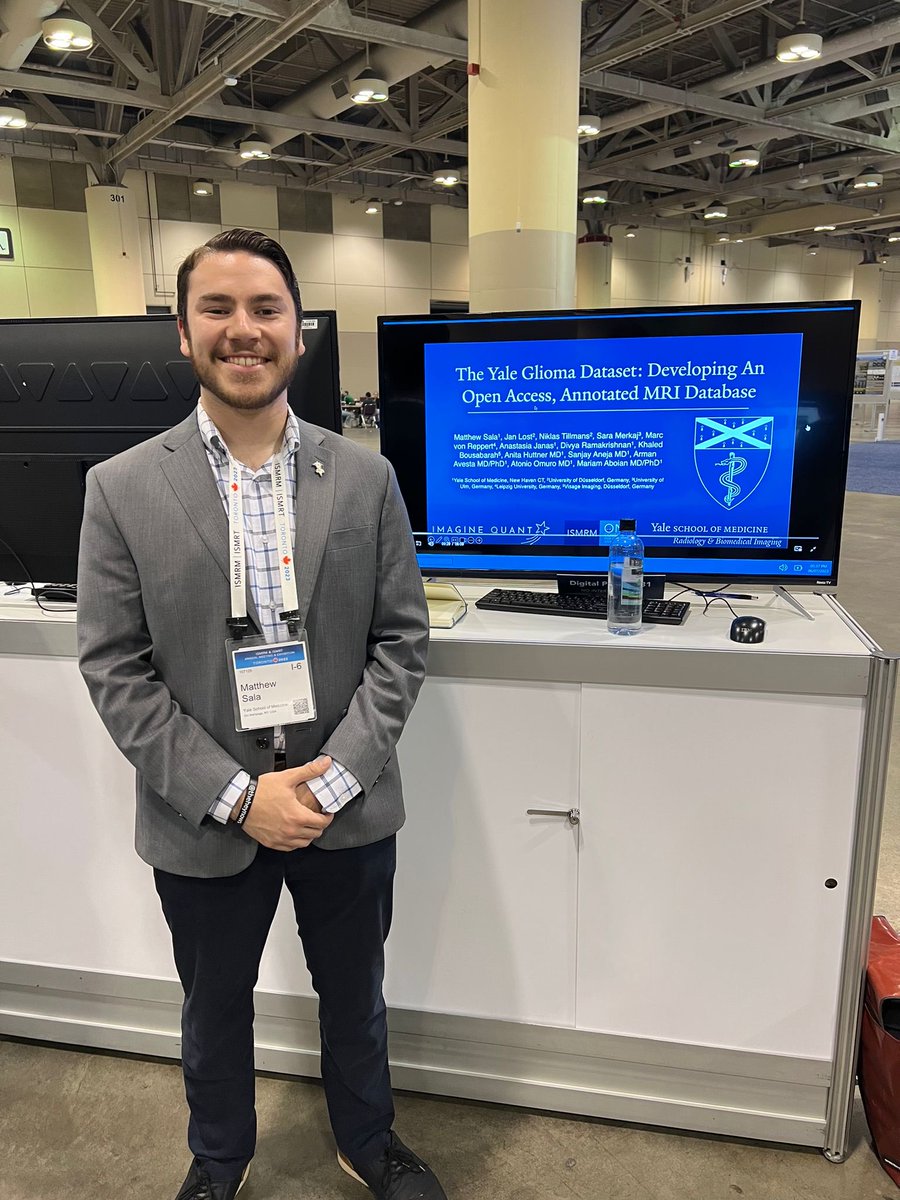 MariamAboian's tweet photo. ⁦@MatthewLSala⁩ presenting ⁦@ISMRM⁩ #ISMRM23 #ImagineQuant ⁦@YaleRadiology⁩ On the way to #MedSchool! ⁦@DivyaRamakris19⁩ ⁦@KlaraOsenberg⁩ ⁦@KlaraWillms⁩ https://t.co/yTTUtMXtf5