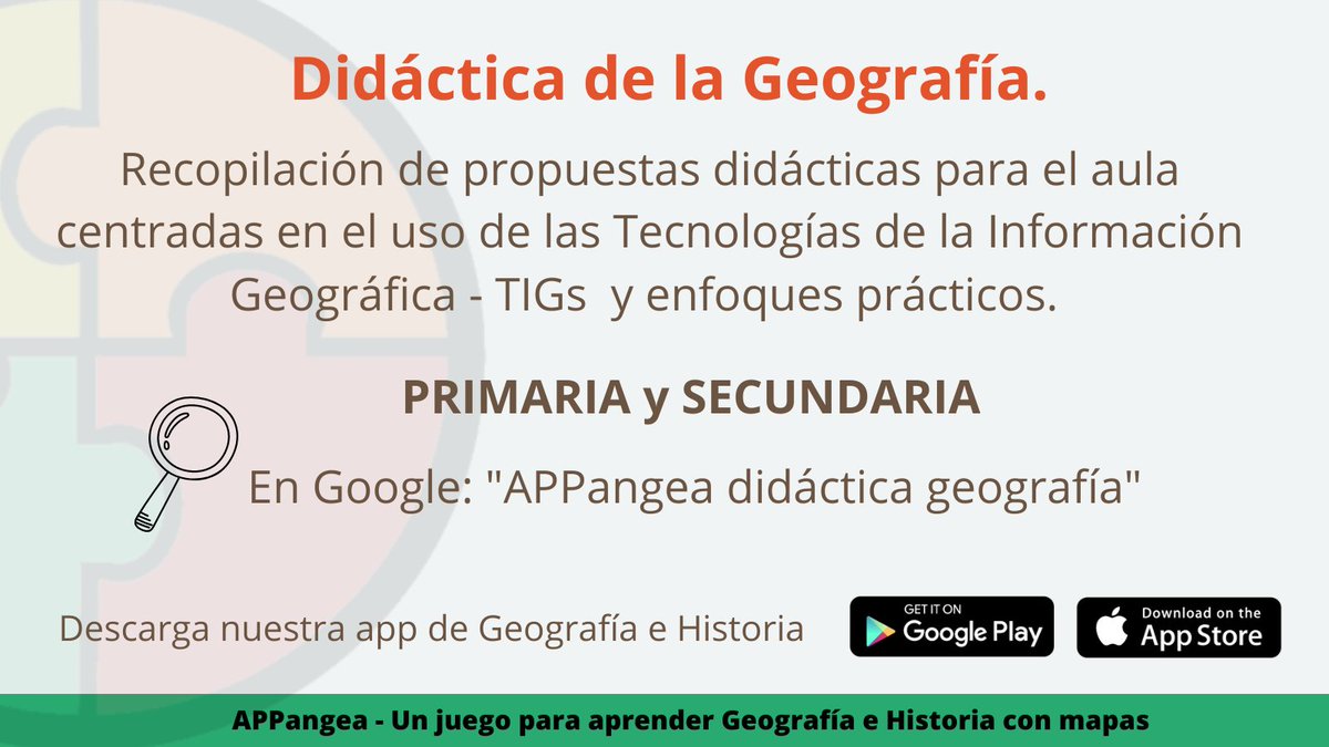APPangea - Ideas para trabajar la Geografía en el aula.  
Compartimos diferentes propuestas (actividades, metodologías, proyectos,…) que vamos recopilando y que nos parecen útiles para trabajar la Geografía con un enfoque práctico y/o con las #TIGs
+Info: appangea.com/2022/11/02/did…