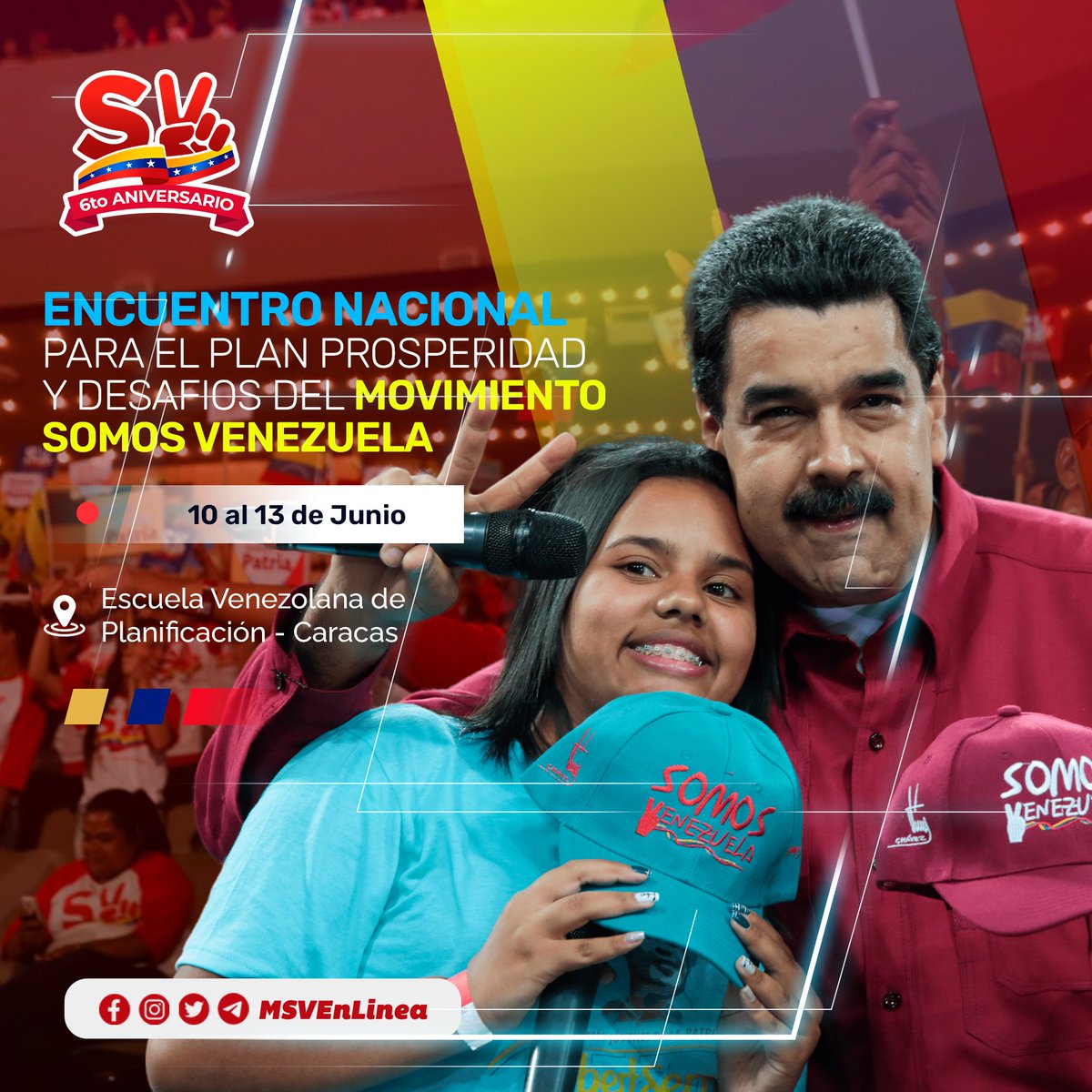 #Entérate 📰 || Encuentro Nacional para el Plan Prosperidad y desafíos del Movimiento Somos Venezuela.

📍 Escuela Venezolana de Planificación - Caracas.

#9Jun #VivaElPoderPopular #6AñosSomosVenezuela