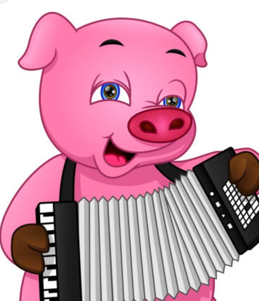 jb6050's tweet photo. Two painted pigs play the accordion. Which one has been indicted twice? https://t.co/mTrWB7cnZ2