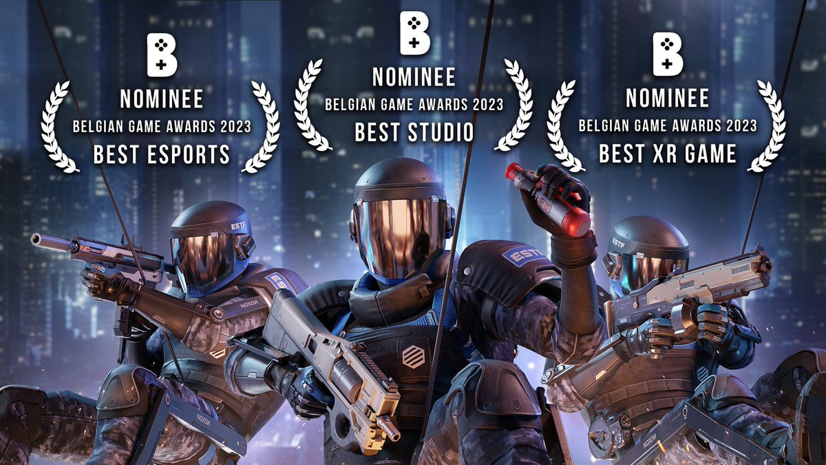 trianglefactory's tweet photo. We're beyond honored to say, we're nominated in 3 categories for the @belgian_games awards of 2023! 🎉

➡️ Best Studio of the Year
➡️ Breachers - Best Belgian Esports Game
➡️ Breachers - Best XR Game Of The Year

Check out our fellow nominees! #BGA23
https://t.co/gSeInP0GJ8 https://t.co/QRvCYE5aXJ