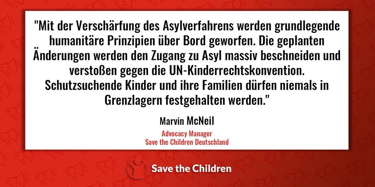 SaveChildrenDE's tweet photo. Faeser spricht von einem "historischen Erfolg". Wir sagen: Abschottung und Ausgrenzung haben gewonnen. 

Beim Treffen der EU-Innenminister*innen wurden humanitäre Grundprinzipien geopfert. Völlig legal können schutzsuchende Kinder jetzt in Grenzlagern untergebracht werden.
#GEAS https://t.co/vp9qWF77Yi