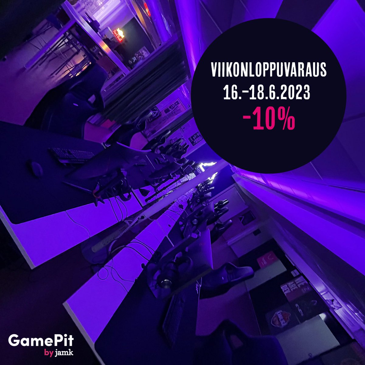 JamkGamePit's tweet photo. 📣 Ensi viikonloppu (16.–18.6.) vapautui juuri GamePit Pron kalenterista ja tarjoamme varauksen listahinnasta 10% alen!
Diili sisältää pelittelyn lisäksi yöpymisen pelitilalla ja muita herkkuja, tsekkaa lisätiedot osoitteesta https://t.co/9vxA4B8AN4!
#esportsfi #jamkgamepit https://t.co/wSB4ss665p
