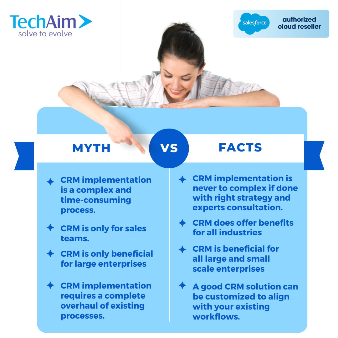 Debunking Myths: Salesforce CRM - A Versatile Solution for Businesses of All Sizes and Needs.
#mythsandfacts #businesssolutions #customisedsolutions #Salesforce #SalesforceOhana #CRM #TechAim #SalesforcePartner