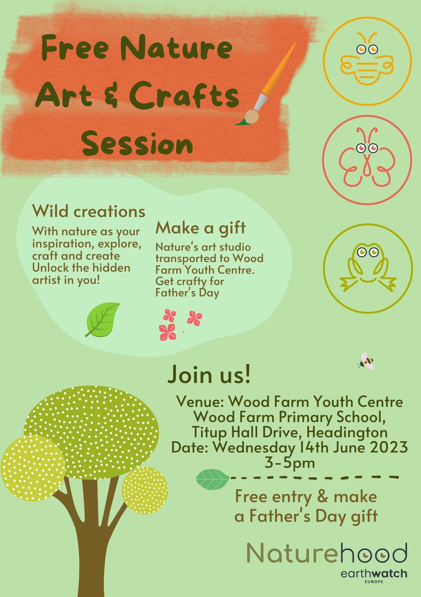 stauntonlamb's tweet image. Free arts and crafts event next week in Wood Farm as part of the Oxford Big Green Week #anyonecando it #naturecraft #communitycounts #getstuckin