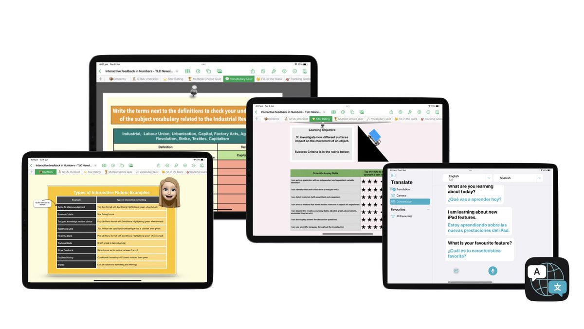 Did you know that <a href="/AppleEDU/">Apple Education</a> Numbers has many interactive features that can be used for providing Ss with feedback?

Check out the TLC News this week for some ideas.  
bit.ly/TLCNews09June2…

Tech Tip is all about Translate 🙌🏻  
#ESL, #Languages, #travelling

#inspiredbyIT