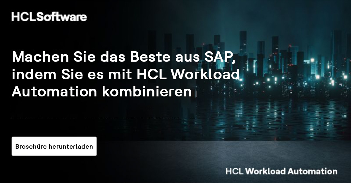 HCLSoftware's tweet image. Verpassen Sie nicht die Vorteile der Kombination von SAP und #HCLWorkloadAutomation. Mit #HCLWorkloadAutomation können Sie nahtlos kombinierte #SAP- und Nicht-SAP-Workflows orchestrieren, was zu einem effizienteren und optimierten #Workflow führt. 

hclsw.co/m1x6cq
