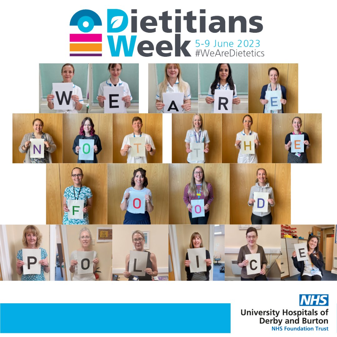 Just your friendly reminder from all of us at @UHDBTrust that Dietitians are not the food police, we love all kinds of food 🧀🍳🥯🍝🥧

#WeAreDietitians #DW2023 #TeamUHDB