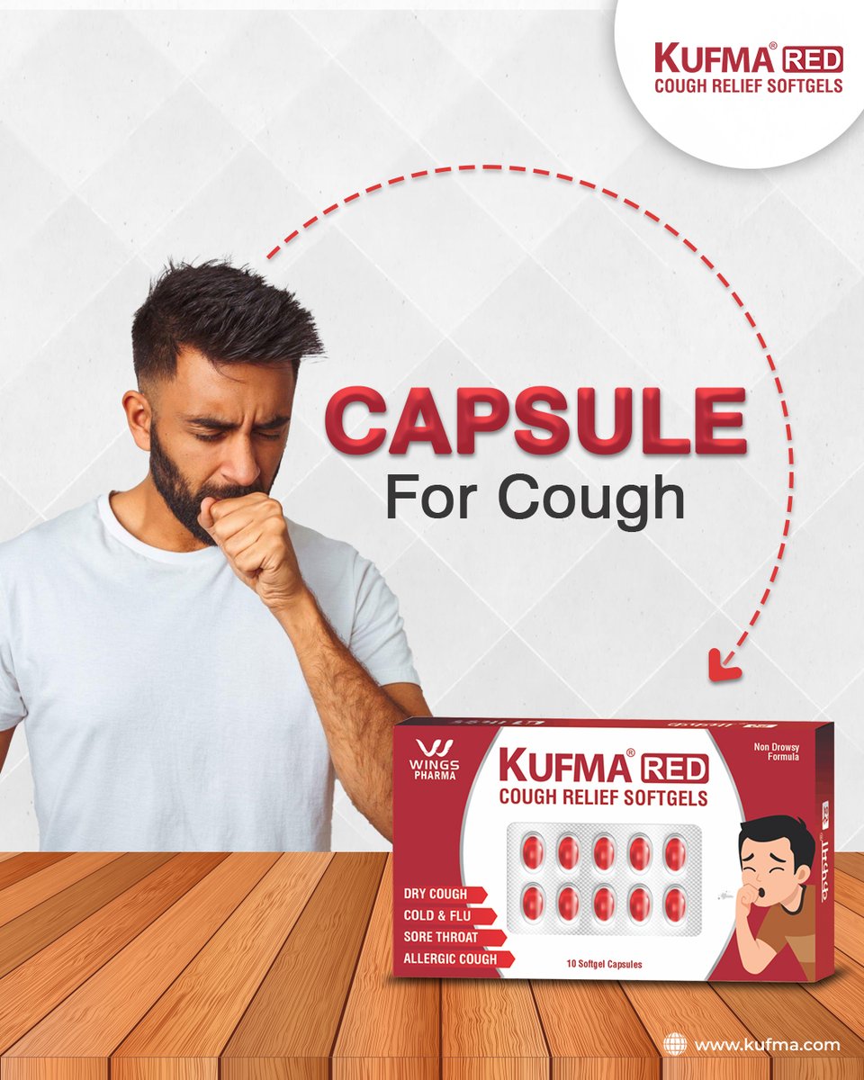 Capsule for Dry Cough Relief

Kufma Red Cough Relief SoftGels Capsule provides Effective Relief from Dry Cough, Allergy Cough, Sore Throat, Cold and Flu.

#KufmaRed #KufmaRedCapsules #DryCough #CoughRelief #CoughCapsule #QuickRelief #Health #ColdandFlu #SoreThroat