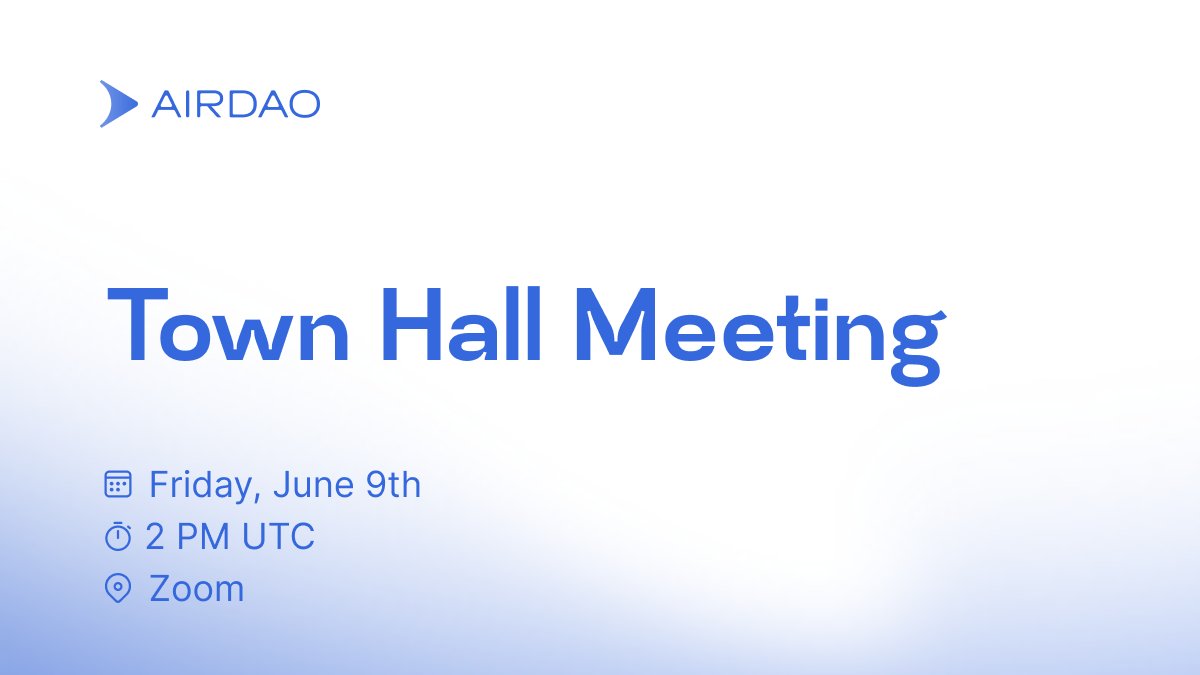 Join the #AirDAO team at 2 PM UTC today for our Community Town Hall.

The AirDAO Council will join the team to share the latest news and updates — Hit the link below to know when we go live! 👇

Add to Calendar: addevent.com/event/Ca156046…

$AMB
