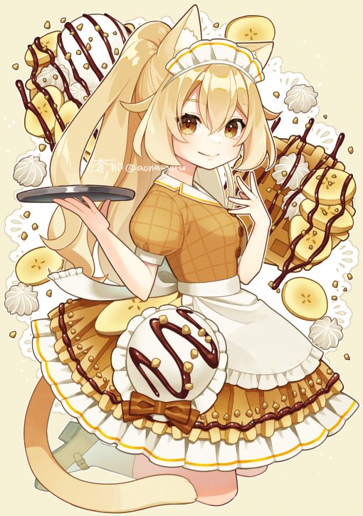 1girl animal ears smile blonde hair solo looking at viewer long hair  illustration images