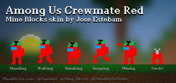 Mine Blocks Skins on X: Among Us Crewmate Red skin by Jose Estebam!    / X