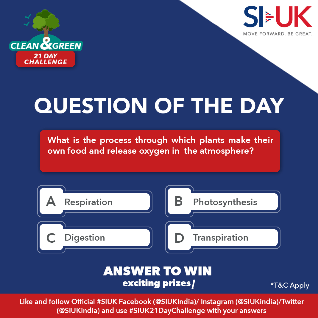 Plants are essential to life. They are a source for Oxygen, food, and a lot of other things. Let’s see how much you know about them.
.
.
.
#SIUK #StudyinAbroad #plantbased #contestalert #contestoftheday #questionoftheday #luckydraw #answer #win #challengeaccepted
