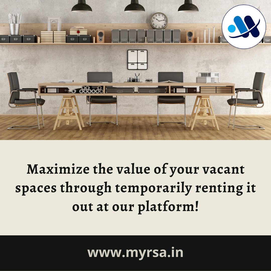 MyrsaTech's tweet image. Maximize the value of your vacant spaces by temporarily renting them out on our platform!

To know more visit the website 👉myrsa.in

#temporaryrenting #rentingout #rentals #vacantspaces #unusedspaces