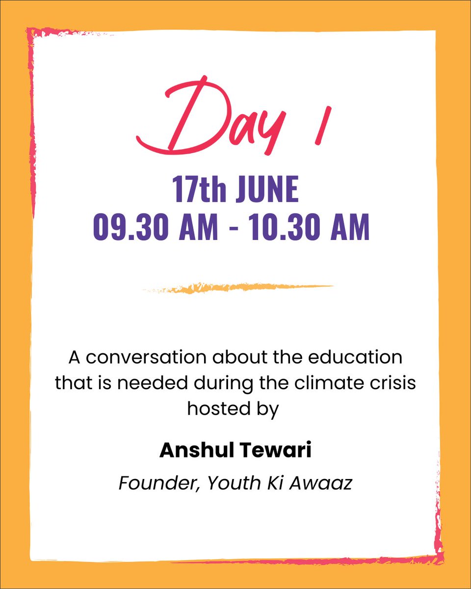 youcanedu's tweet photo. Details:
Date: 17th of June
Time: 9:30 am to 10:30
Venue: Bangalore International Centre
Kupu a Festival for climate action is made possible by Rohini Nilekani Philanthropies (@RNP_Foundation) and iThought Advisory (@ithoughtadviser)
Supported by:
@spiedge
@shreyanagarajansingh https://t.co/2b6EELiK4P