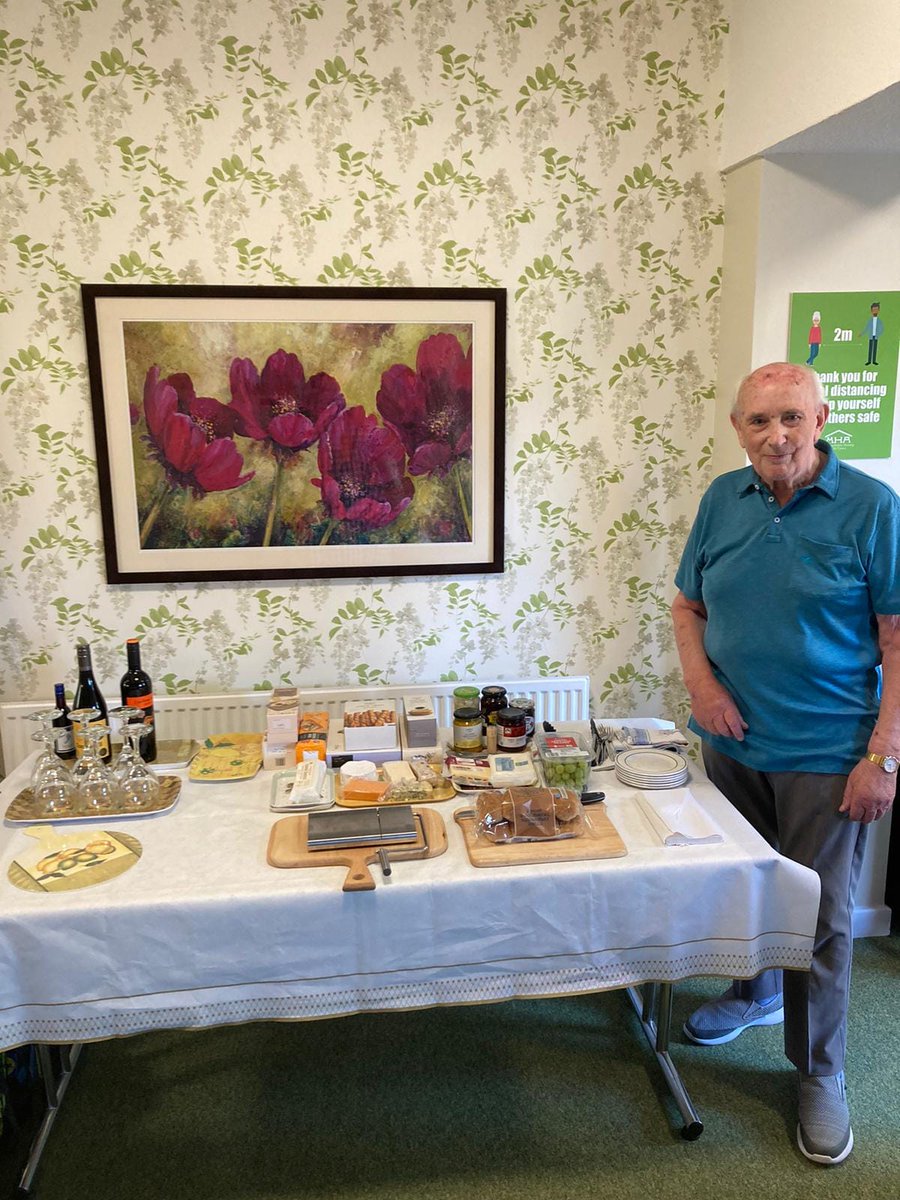 Mon_Housing's tweet photo. Any excuse for a Fab Friday post😄& this one is not any old Friday post ! The lucky winner of our winter survey draw, kindly decided to spend his £50 M&S voucher on hosting a cheese & wine night for his friends at Davis Court. Nice one John, you're an absolute community star.⭐ https://t.co/a0syhhHgn7