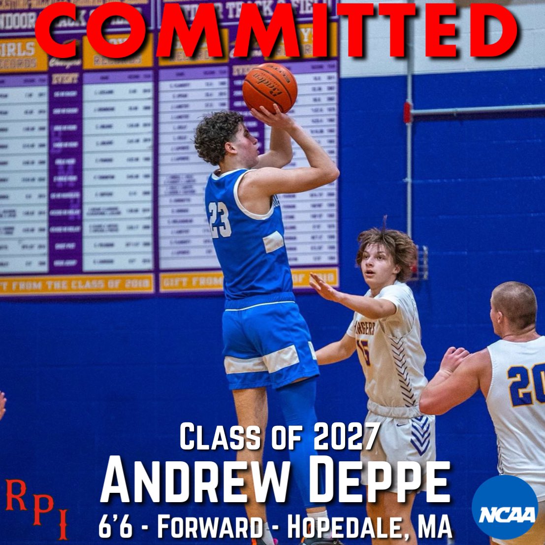 RPI_MBB's tweet photo. Class of 2027 | Andrew Deppe | Hopedale, MA | Forward | 6’6 | Hopedale High School | Averaged 15 points and 10 rebounds | Dual Valley Conference MVP as a senior | 2x All-League | Massachusetts Basketball Coaches Association (MBCA) Division 5 All-Senior Team https://t.co/DkwFLSaRay