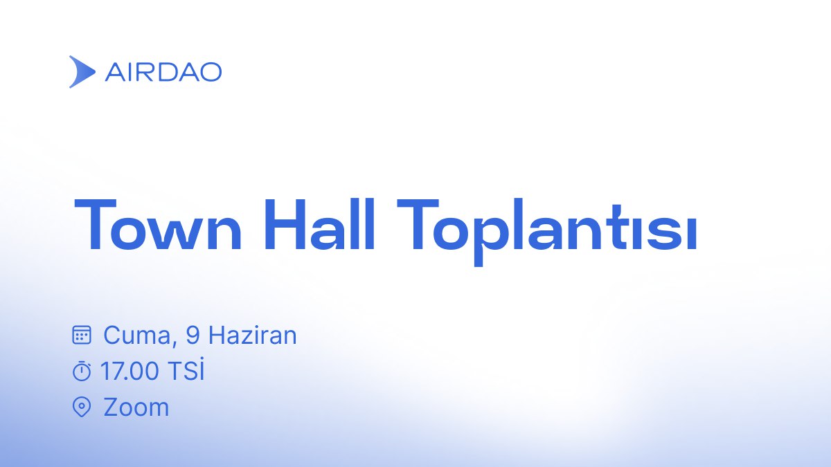 Bugün 17:00 TSİ'de Town Hall toplantımızda  #AirDAO ekibine katılın.

AirDAO Konseyi en son haberleri ve güncellemeleri paylaşmak için ekibe katılacak — Canlı yayına geçtiğimizde öğrenmek için aşağıdaki bağlantıya tıklayın! 👇 $Amb
 
addevent.com/event/Ca156046…