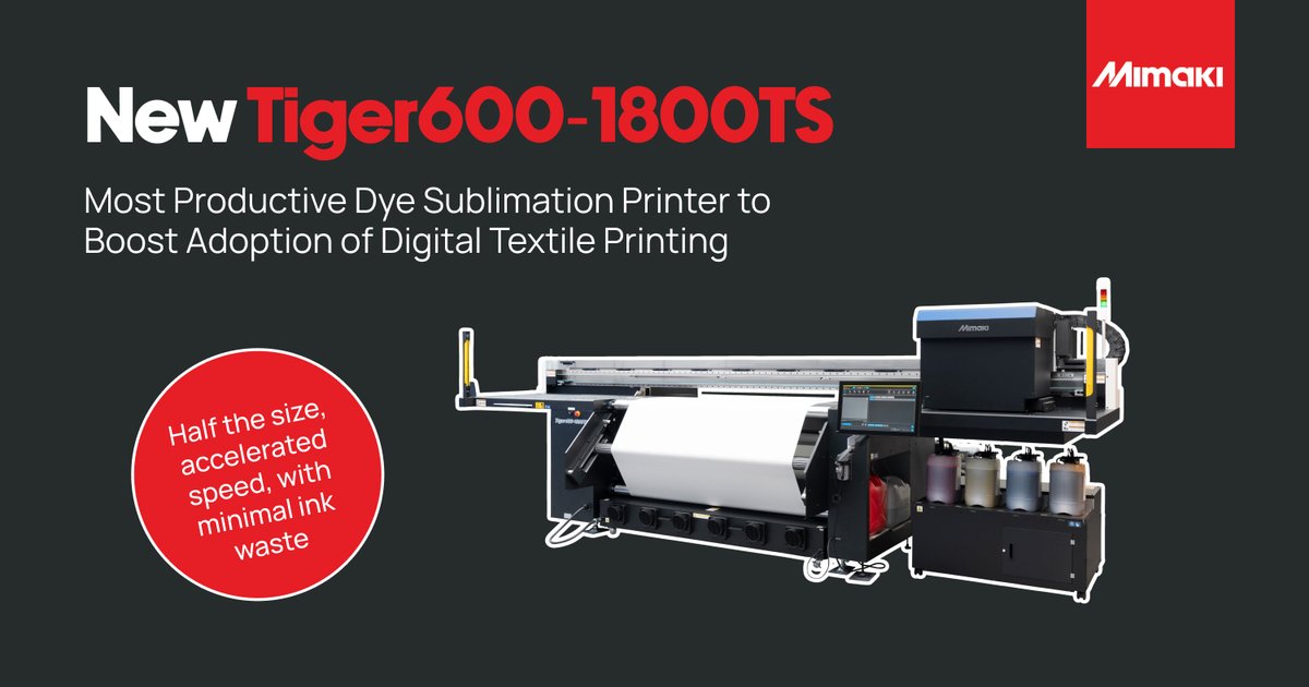 📢 Introducing the Mimaki Tiger600-1800TS, our most productive sublimation transfer printer! Join us at ITMA 2023 (stand H7-C304) to be among the first to catch this beast in action! 🐅✨ eu1.hubs.ly/H042fRy0