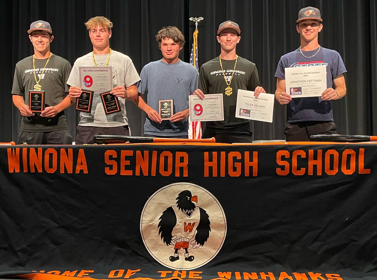 WinhawkB's tweet image. 2023 Winhawk Baseball Award Winners!