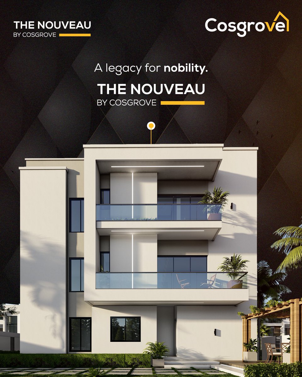 cosgroveafrica's tweet photo. NOW SELLING!!!

Introducing The Nouveau by Cosgrove

A hidden jewel set in the most exclusive part of Maitama, beside the Nigerian Police DIG Quarters.

These modern, luxurious and fully automated 6-bedroom villas will come with a spacious master bedroom and home office on the top floor, private home elevator, 6-car parking space, backyard and mini-garden and so much more.

This exclusive community will be built and finished with high quality construction standards, unsurpassed attention to detail and world class security systems.

Take advantage of this rare opportunity of investing in the most exclusive part of Maitama, Abuja.

For more information, kindly send a DM.