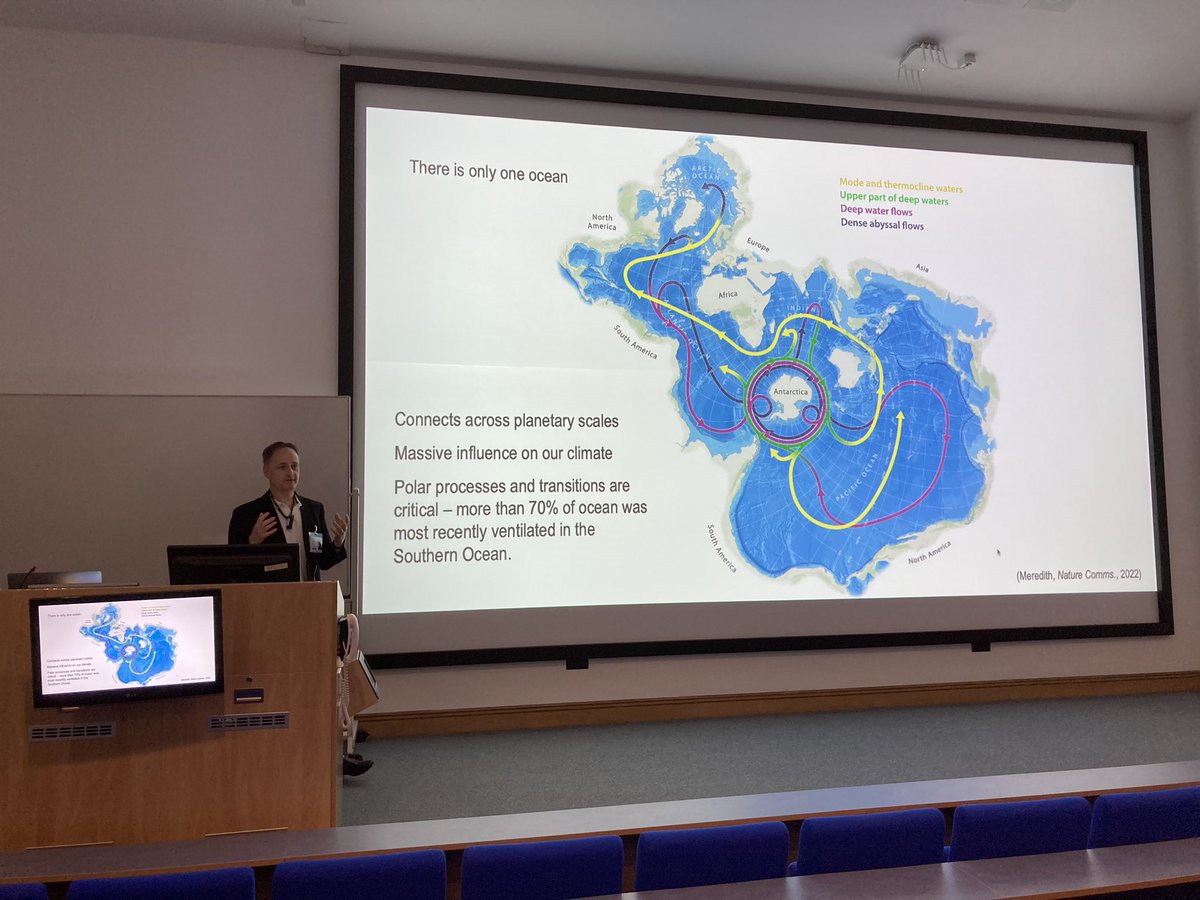 Always a treat to hear from @oceans_and_ice (Prof Mike Meredith) about #marinescience and #oceanpolicy - I love coming to work at @NOCnews when Friday @OceanEarthUoS are taking place.