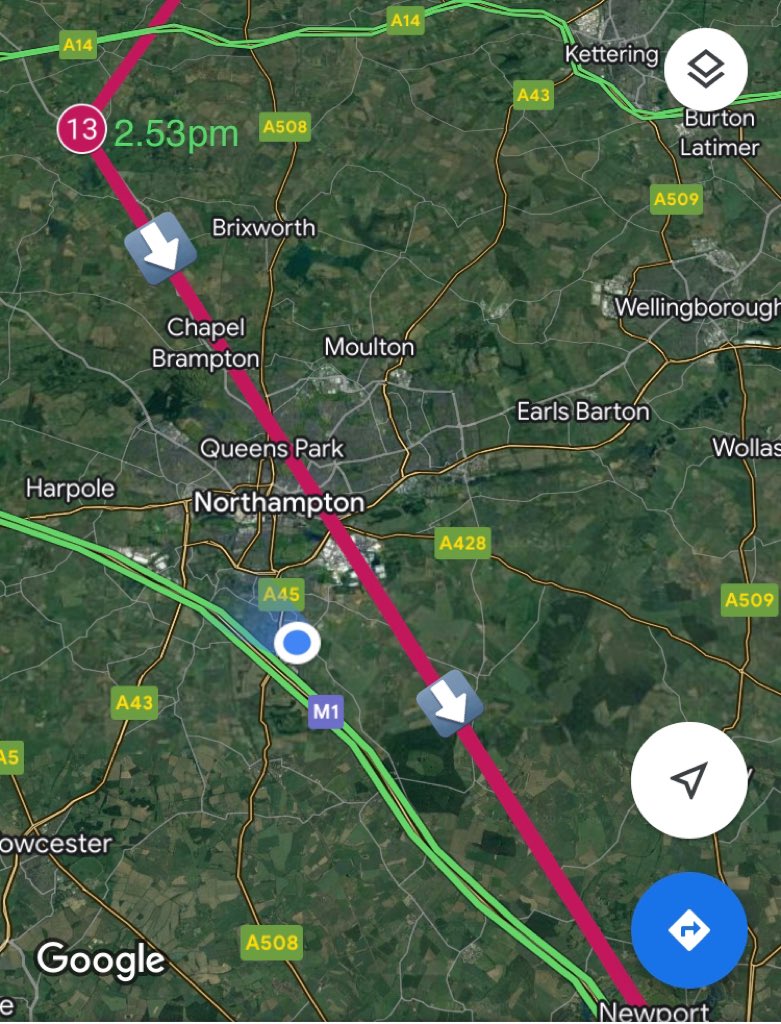 .<a href="/rafredarrows/">Red Arrows</a> will transit over the county tomorrow as they attend several flypasts around England.

They will turn near Guilsborough at 2.53pm &amp; fly in a southeasterly direction over Northampton about 2.54pm.

They will fly directly above The Racecourse where the carnival is.