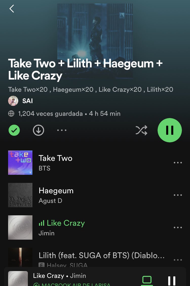 LarisaFano's tweet photo. @btschartstudio Yesss, currently on my 2nd playlist. https://t.co/D2CKUDYX2O