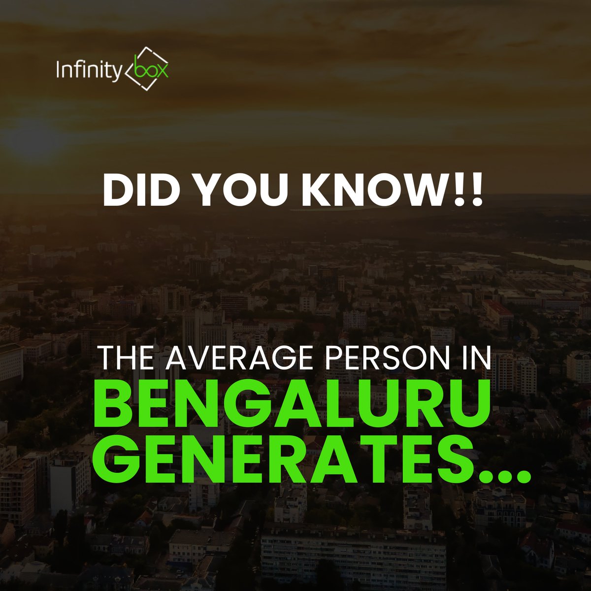 box_infinity's tweet photo. Did you know that the average person in Bengaluru generates a whopping 1.5 kg of waste per day? 😱

♻️Revolutionizing waste management! Infinity Box is taking Bengaluru by storm with sustainable solutions. Together, let's create a cleaner, greener future!💚🌍 https://t.co/RNqXNuJe7k