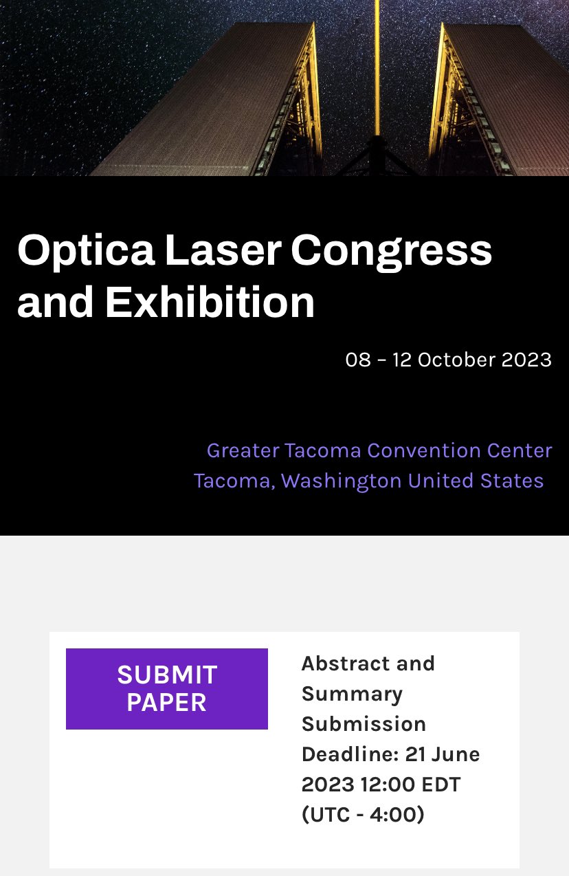 Optica Laser Congress and Exhibition