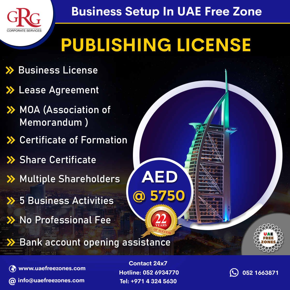 uaefreezone's tweet photo. Start your publishing venture in a UAE free zone Our expert team will handle everything from obtaining the business license to lease agreements, MOA , and more. Let's bring your publishing dreams to life!
Contact us 
+971 4 324 5630
+971 52 6934770
info@uaefreezones.com https://t.co/vtgz9TLf3a