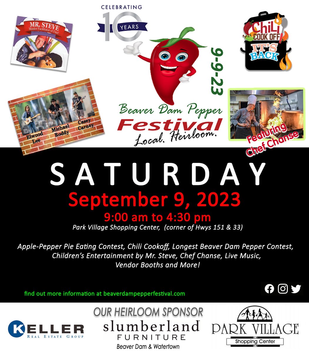 Save the date:  9-9-23
1st prize in chili cook-off   $100
#bdpepperfestival