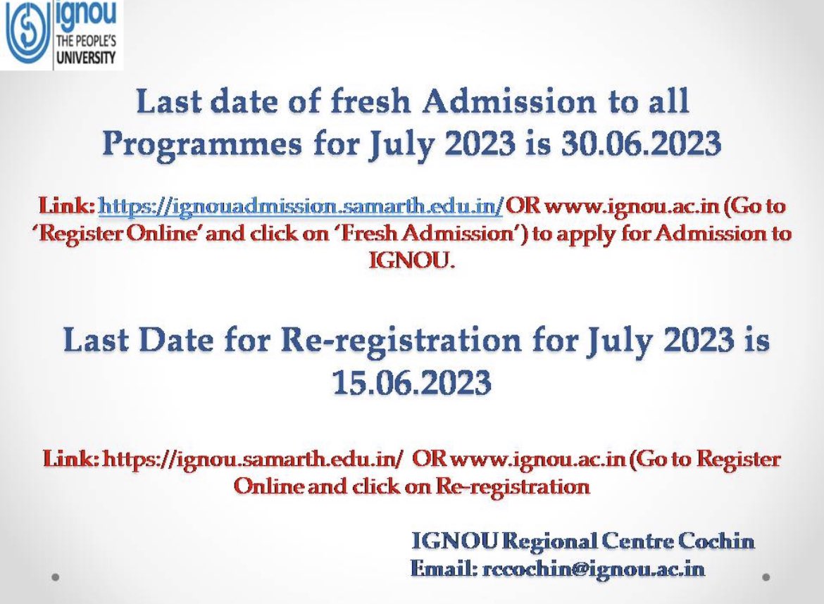 IGNOU RC Cochin (@ignou_rc_cochin) on Twitter photo 