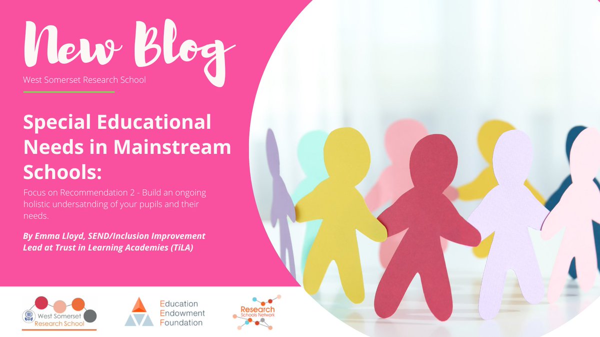 📖Read our new blog from SEND/​Inclusion Improvement Lead <a href="/TiLAcademies/">Trust in Learning</a>  Emma Lloyd <a href="/AggieEd/">Emma Lloyd</a> <a href="/rs_network/">Research Schools Network</a> 

'With increasing pressures on schools and greater squeezes on the system, being needs-lead rather than diagnosis-led is increasingly important.'

➡️researchschool.org.uk/westsomerset/n…