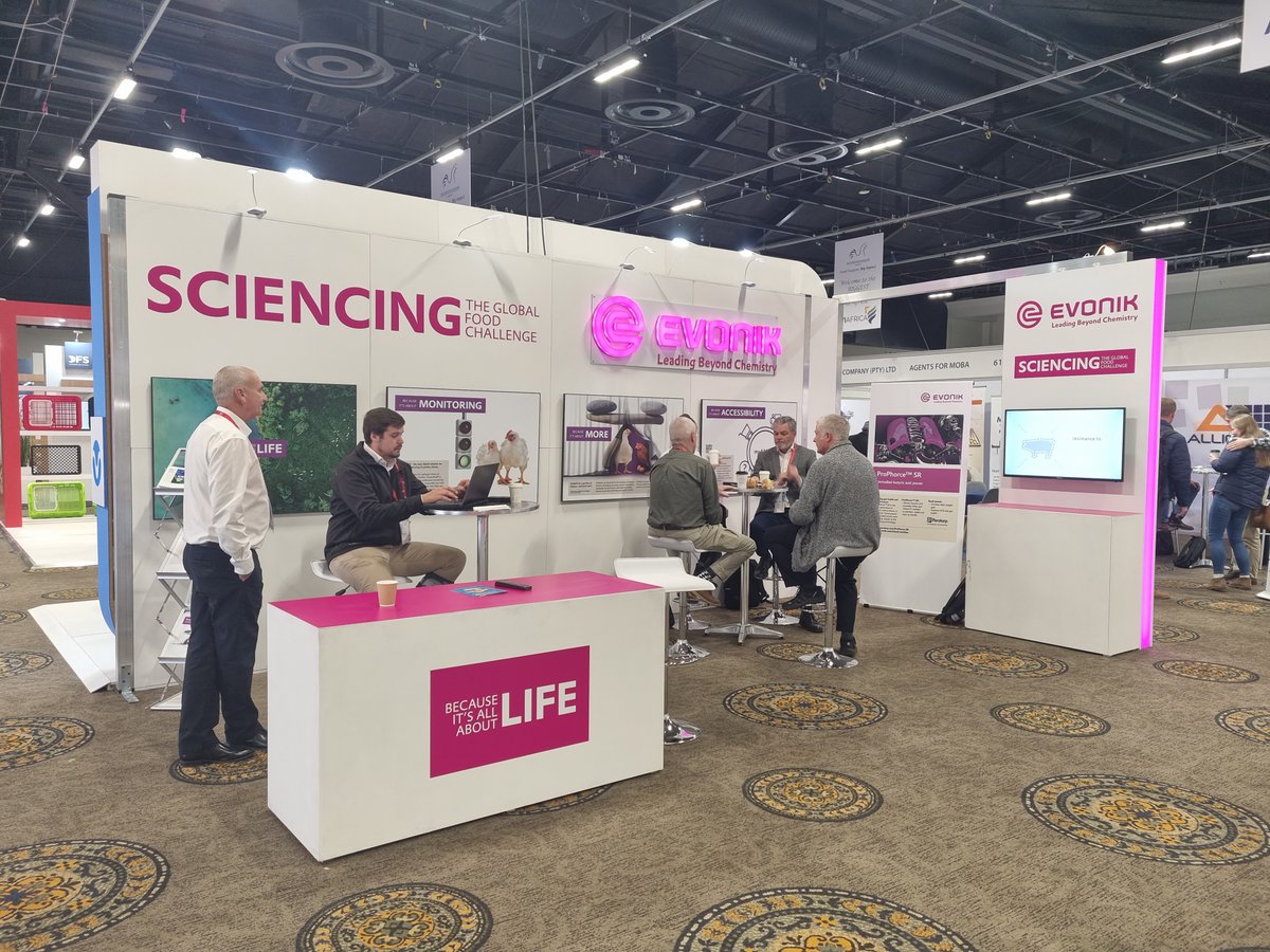 Thank you to everyone we met at AVI Africa!🙌

It was a pleasure to share our solutions and passion for animal health & welfare, & sustainability.

🐔Here's some more information about our poultry products & services: animal-nutrition.evonik.com/en/species/pou…

#AVIAfrica #AVIConference #Poultry