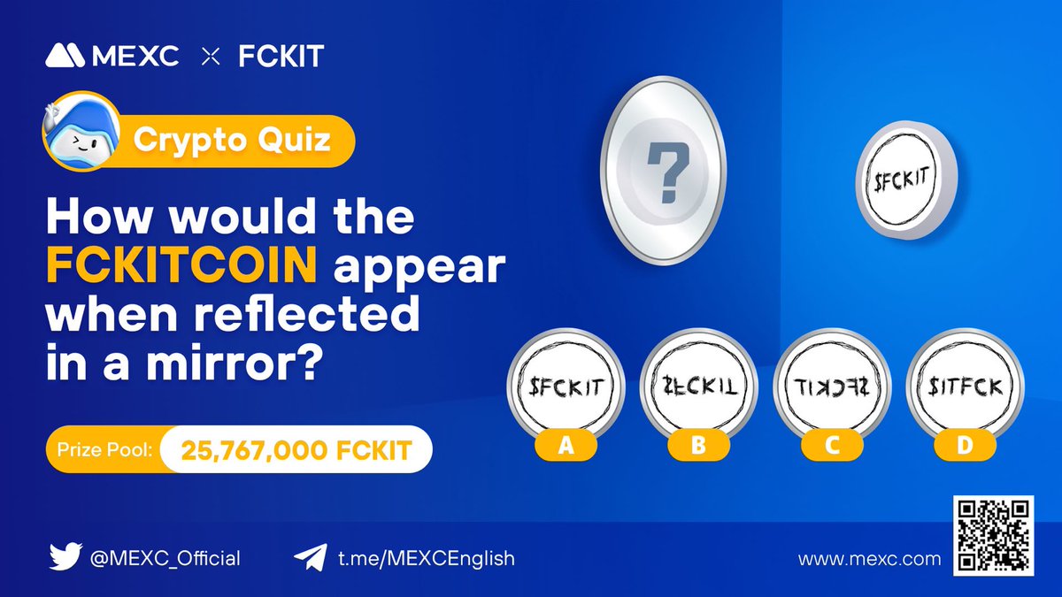 #MEXC x #FCKIT collab quiz - 25,767,000 #FCKIT for grabs!

🔹Follow <a href="/MEXC_Official/">MEXC</a> + <a href="/FCKITCOIN/">@FCKIT</a> 
🔹Like &amp; RT the post
🔹Submit your answer here: forms.gle/icpdfxCqvSB9s3…