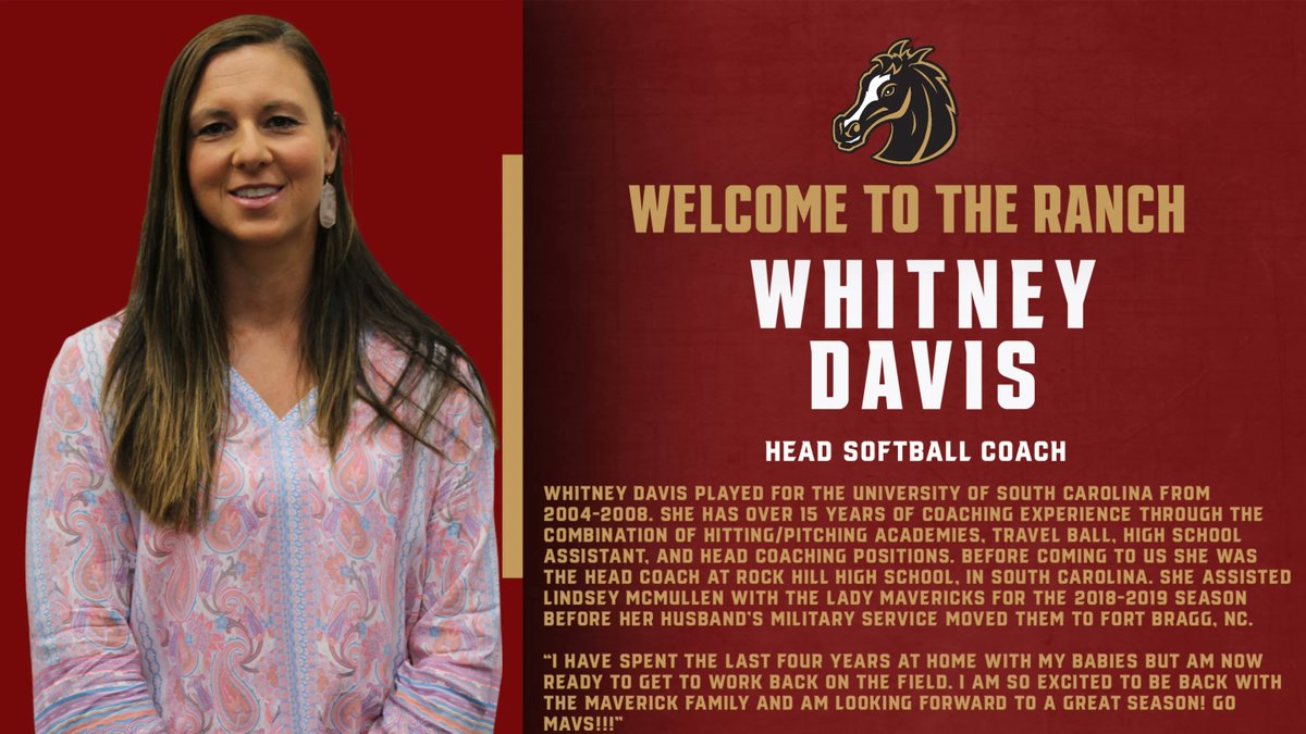 GHSMavericks's tweet photo. Germantown Athletics is excited to welcome Whitney Davis back to the Maverick family! She served as an assistant softball coach for a season, so we are thankful she’s back and now serving as Head Softball Coach. Welcome to the Ranch, Coach Davis!
#gomavs https://t.co/wgWkTS8vlt