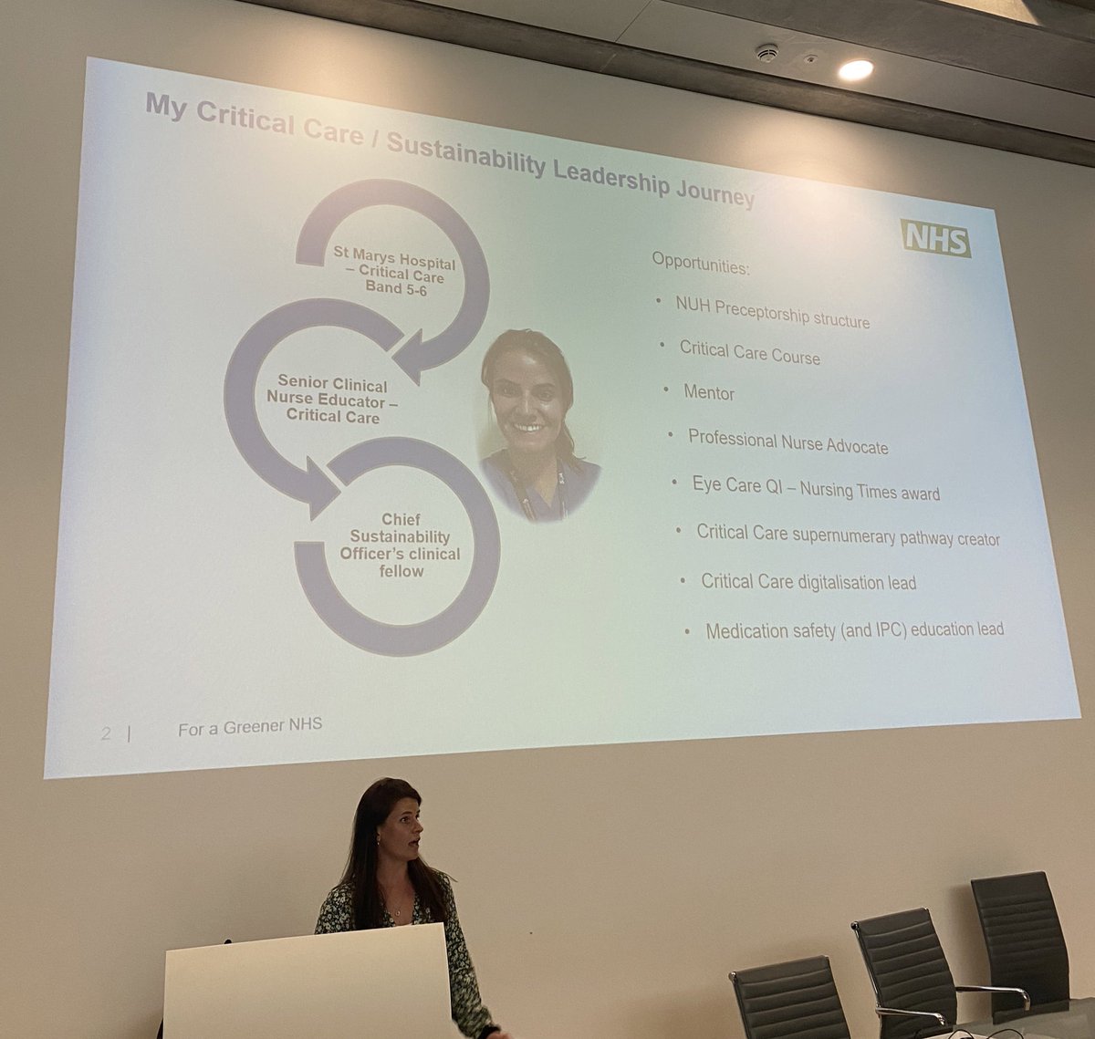 katinthelair's tweet photo. @imogenstringer shares her journey from critical care nursing to becoming a clinical fellow for sustainability - so inspiring! 

@BACCNUK https://t.co/7s0tvkkroq