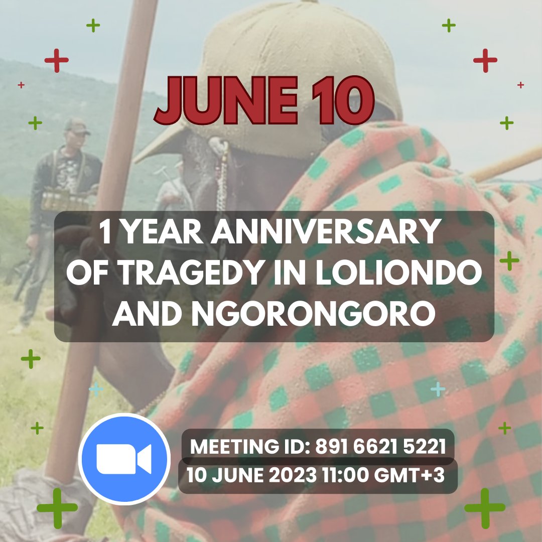 Join the Maasai of Ngorongoro & Loliondo as they commemorate June 10th, a significant day in their history. Honor their resilience, & inspire change. Join us on Zoom at 11:00 GMT+3

us06web.zoom.us/j/89166215221?…

ID: 891 6621 5221 Pass: 445840. #LandRights
More pingosforum.or.tz/speakers-tour-…